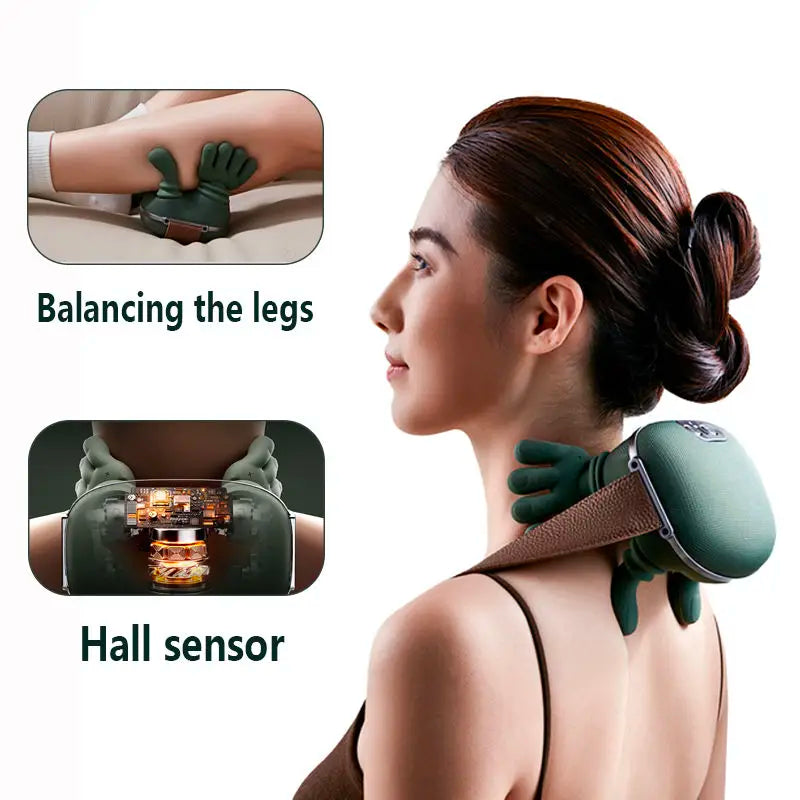 Electric Neck Massager Pillow Muscle Deep Tissue Kneading Neck Massager Shiatsu Neck and Shoulder Massager with Heat