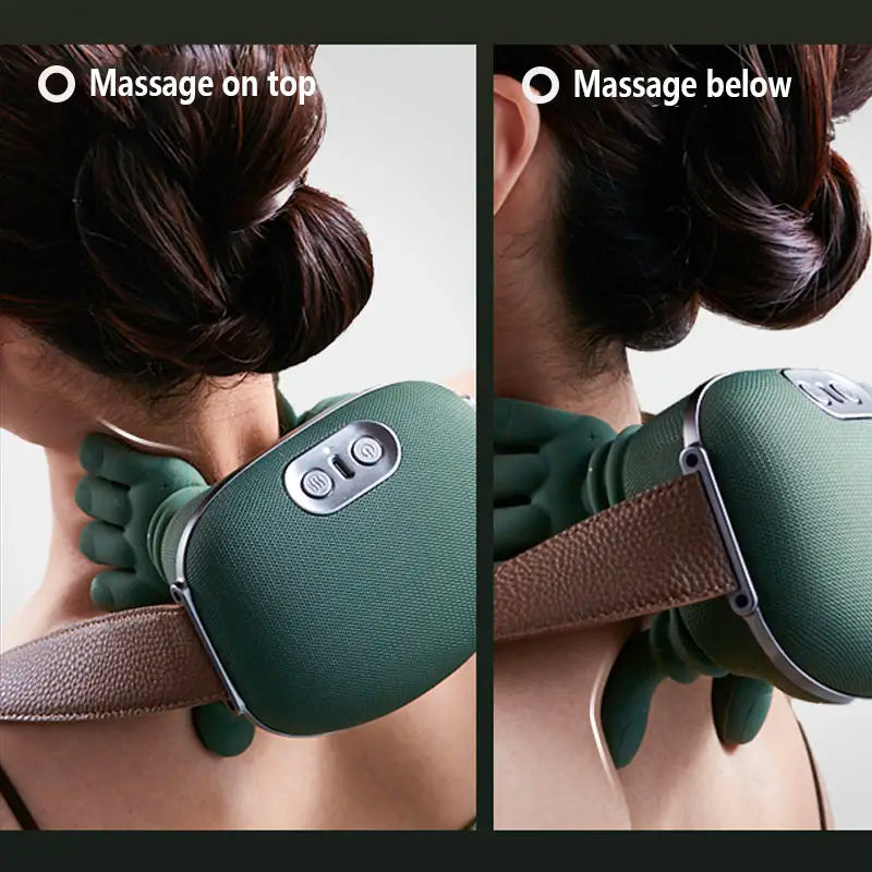 Electric Neck Massager Pillow Muscle Deep Tissue Kneading Neck Massager Shiatsu Neck and Shoulder Massager with Heat