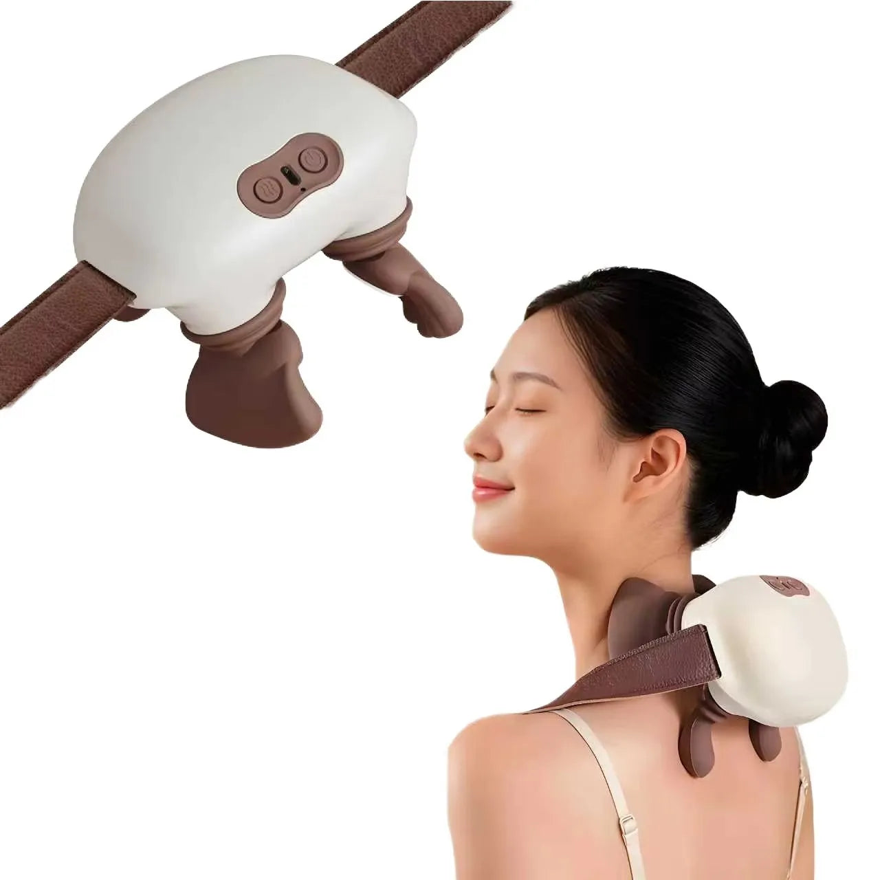 Electric Neck Massager Pillow Muscle Deep Tissue Kneading Neck Massager Shiatsu Neck and Shoulder Massager with Heat